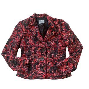 Sno Skins USA Wool Abstract Art To Wear Blazer 8